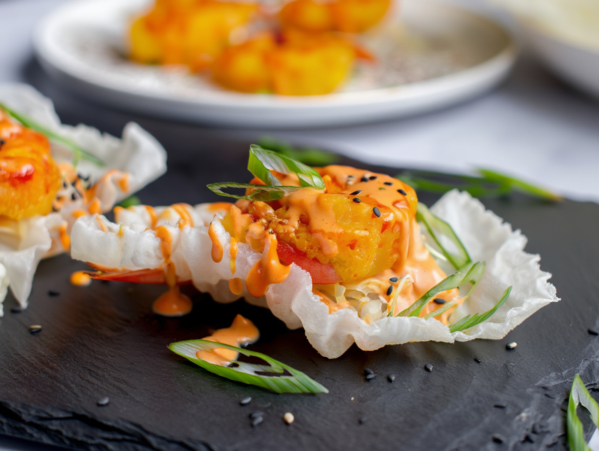 Crispy Rice Paper Prawn with Spicy Mayo Recipe