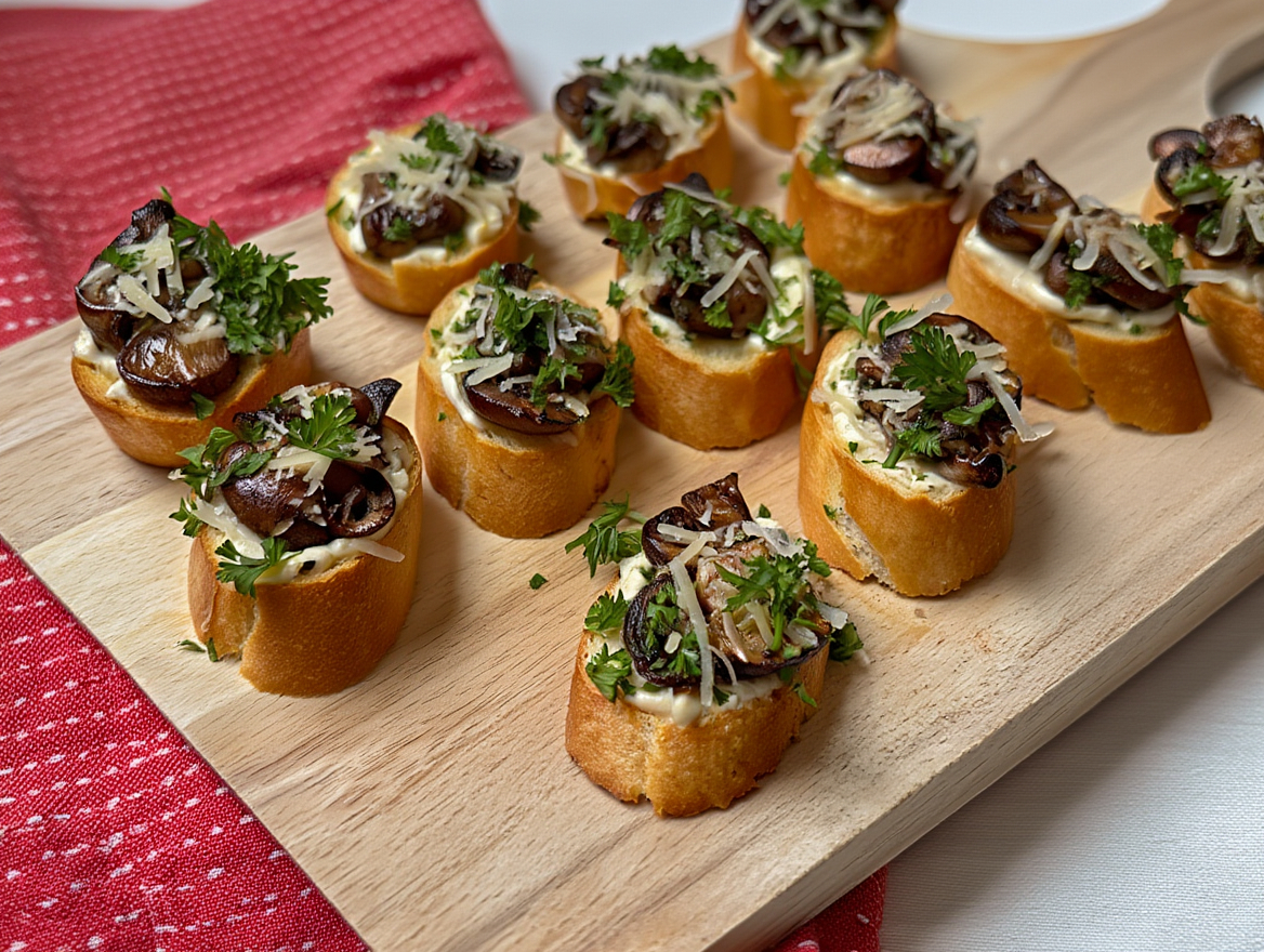 Cozy Garlic Mushroom Crostinis – Holiday Appetizer Recipe
